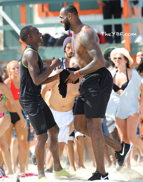 Lebron James Gets Shirtless At The Beach Shoots A New Commercial Gabby Dwyane Wade Do